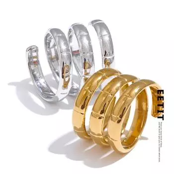 Eetit Стильное уникальное кольцо из нержавеющей стали с металлическим покрытием для женщин, персонализированное водонепроницаемое, шикарное ювелирное изделие, новое 6 золотой