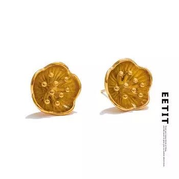 Eetit трендовые ежедневные серьги-гвоздики из нержавеющей стали с маленьким цветком и покрытием PVD 18K, золотые подвески, оптовая продажа ювелирных изделий золотой