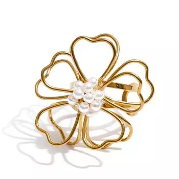 Eetit Водонепроницаемый Ручной Работы Металл Нержавеющая Сталь Цветок Мода Ожерелье Серьги Кольцо Экологичный 2025 Модный Набор Ювелирных Изделий 7 золотой