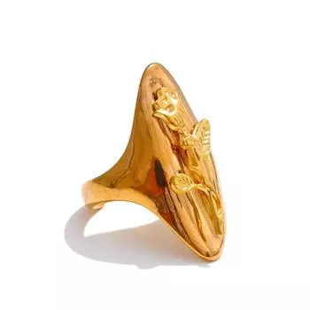 Eetit Высококачественное Гладкое Кольцо из Нержавеющей Стали в Виде Цветка Розы, Покрытое 18-каратным Золотом, Полированный Металлический Шарм, Ювелирное Изделие 2025 7 золотой