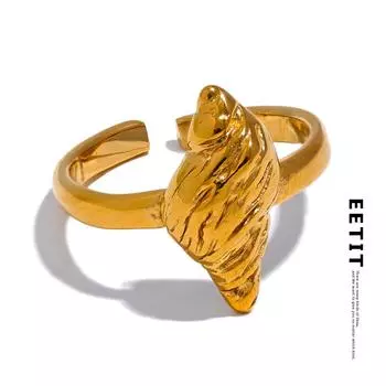 Eetit в пляжном стиле, открытое кольцо из нержавеющей стали, металлическое водонепроницаемое модное ювелирное изделие золотого цвета, подарок