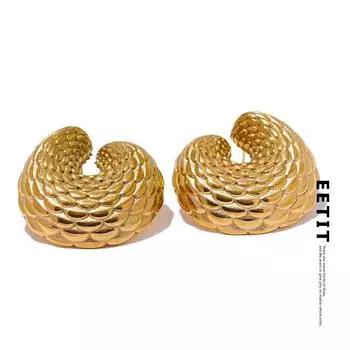 Eetit винтажные модные серьги-гвоздики из нержавеющей стали, ювелирные изделия для женщин, водостойкие гипоаллергенные металлические подвески, персональные золотой