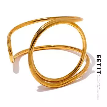 Eetit водонепроницаемый нержавеющая сталь 316l геометрический преувеличенный большой браслет-манжета стильный уникальный дизайн золотые очаровательные ювелирные изделия золотой