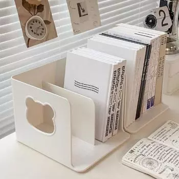 Efficient Desktop Book Stand Easy to Install Student Storage Rack Layered Book Shelf Study Room Style 1