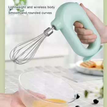 Egg Beater Electric Mixer Kitchen Gadget Quick Charging Convenience Household Accessories USB Charge 4 Gears Cream Pink CN