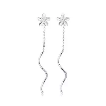 Egg Flower Earrings, Flower Wave Earrings, Simple And Fresh Jewelry, Mini Long Earrings Wholesale