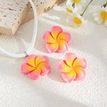 Egg Flower Earrings Necklaces Jewelry Set Bohemia Bohemia Style Jewelry Party светло-зеленый