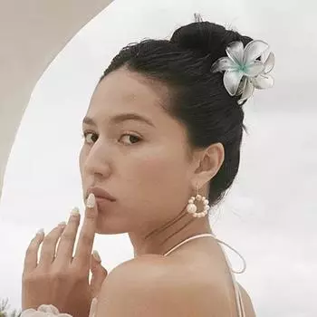 Egg Flower Hair Clip Gradient Colour Grab Clip Summer Holiday Style S розовый