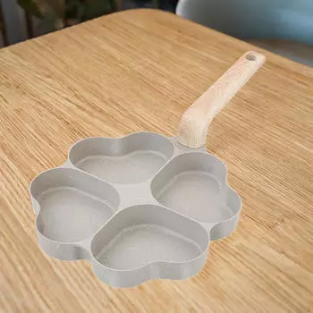 Сковорода для яиц, омлет, универсальная плита из алюминиевого сплава с деревянной ручкой для блинов