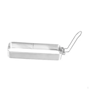 Egg Griddle Cooking Shape Crumpet s for Pan with Handle Rectangle Non Sticky Silver handle