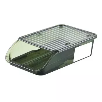 Egg Holder Innovative Auto Rolling Egg Organizer Stacked Egg Tray Fridge Egg Storage Box for Home зелёный