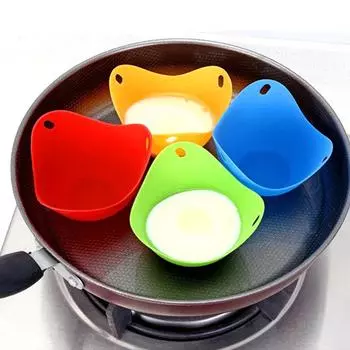 Egg Poacher 4pcs/lot Silicone Pancake Poach Pod Baking Cup Kitchen Cookware Utensil RandomColor Bakeware Tool Gadget