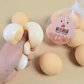 Игрушка для сдавливания яиц. Дети сжимают яйца-пашот, разминают мини-яйца цыплят. Игрушка для снятия стресса.