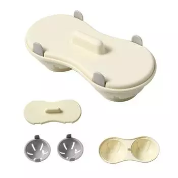 Egg Steamer With Lid Microwave Steamer Plastic Steamer Box Egg Cooker Steamer Egg Tray 1pc бежевый