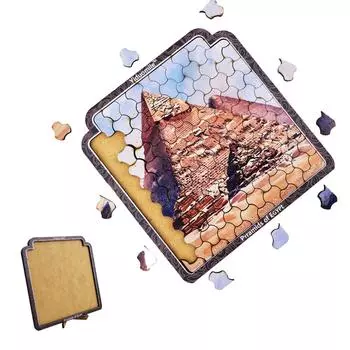 Египетская пирамида 123 деревянная плоская головоломка трехмерный эффект круглая деревянная головоломка