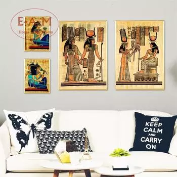 Египетские древние женские винтажные постеры и принты, настенное искусство, декоративная картина, холст, картина для гостиной, домашний декор, без рамы 21cm30cm NoFrame
