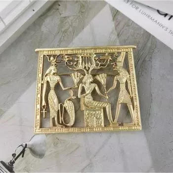 Египетский фараон Брошь Матовая золотая брошь Аксессуары Винтажные женские булавки Аксессуары золотой