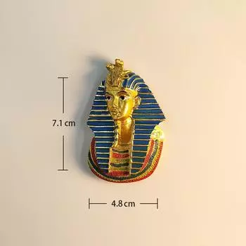 Египетский фараон Цветная живопись Оригинальность 3D Стереоскопический Туристические сувениры Смола Живопись Украшение дома Магниты на холодильник