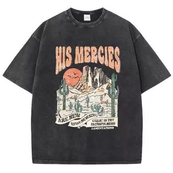 Его милосердие новое каждое утро женская футболка повседневная спортивная футболка летняя дышащая одежда уличная с коротким рукавом S