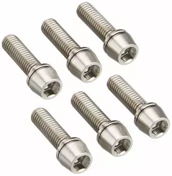 EGWORKS EGWORKS High Strength 64 Titanium Bolt for Stem with Washer Set of 6 ULTRA-Ti M5/18mm TIST-18N6-00