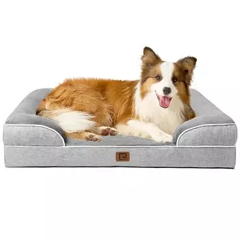 EHEYCIGA Dog Summer Pet Cat Dog High Removable All Medium Large Dogs Bed, Кровать, Водонепроницаемый, Кровать, Моющаяся, Подушка, Устойчивость, Чехол, Противоскользящий, серый
