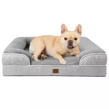 EHEYCIGA Dog Summer Pet Cat Dog High Removable All Small Medium Dogs Bed, Кровать, Водонепроницаемый, Кровать, Моющаяся, Подушка, Устойчивость, Чехол, Противоскользящий, серый