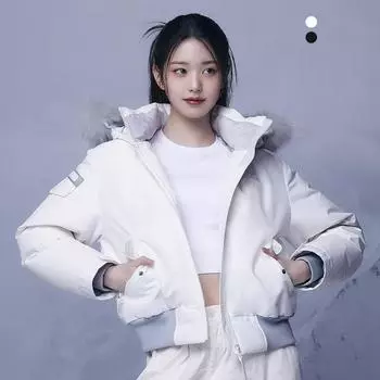 Eider Для Чан Вон Ён Регулярная цена 399 000 вон Женский пуховик Stooky Short с гусиным пухом Dww23551 TITANIUM BLACK/M