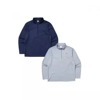 [eider] Men S Jacquard L Long SLeeve Zip Up T ShirT Dmp23231 Sea/XL