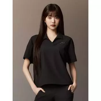 Eider Одежда Jang WOn Young Women S On The Lock с открытым воротом и короткими рукавами Polo T ShirT Dwm24219z1 Black/M