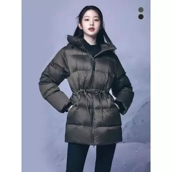 Eider Женская легкая длинная куртка на гусином пуху Dww23549 Dark Khaki/S