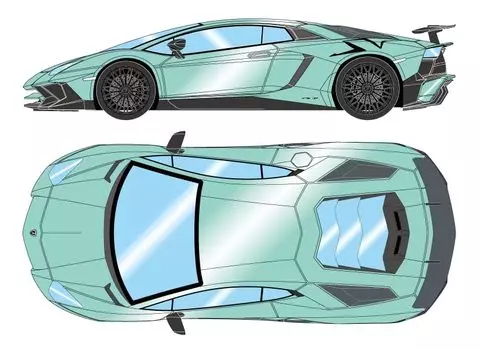 EIDOLON Lamborghini Aventador SV 2015 Pearl Mint Green Large SV Готовый продукт 1/18 LP750-4 (Черный логотип)