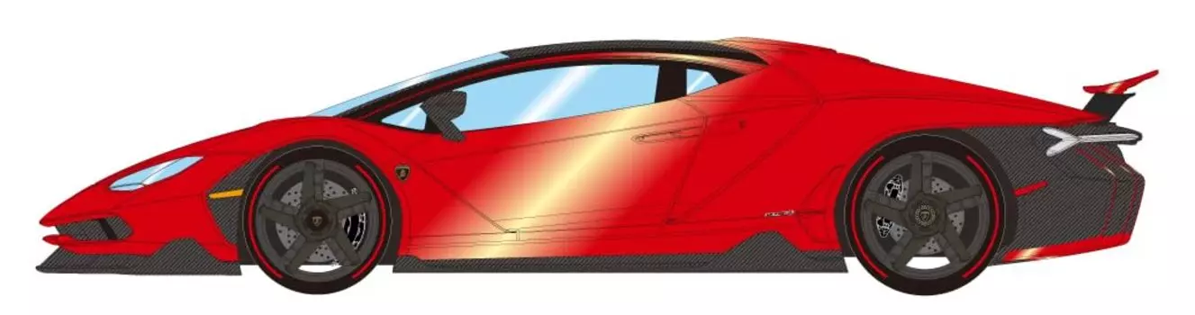 EIDOLON Lamborghini Centenario 2016 Заднее крыло Rosso Efest Готовая продукция 1/43 LP770-4