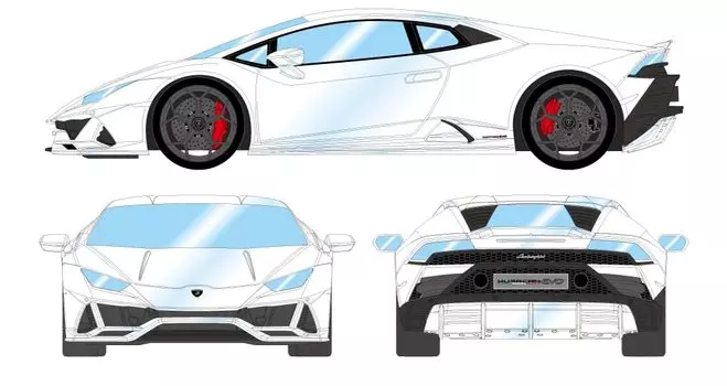 EIDOLON Lamborghini Huracan EVO 2019 Loge wheel Bianco Canopus Pearl Готовый продукт EM520C 1/43 (Матовый белый)