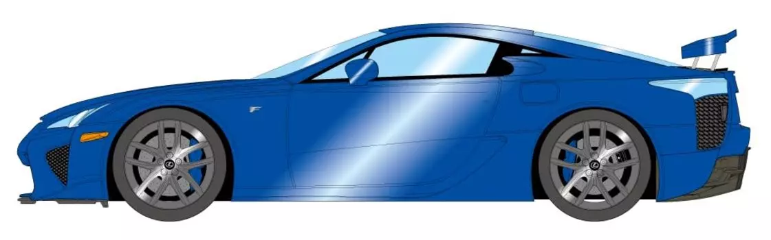 EIDOLON Lexus LFA 2010 Rear Wing Up Pearl Blue Finished Product 1/18