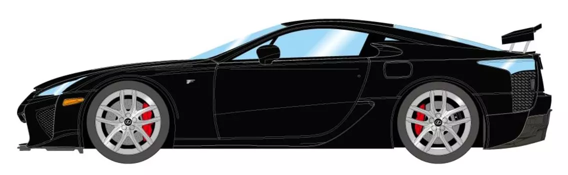 EIDOLON Lexus LFA 2010 Заднее крыло вверху, черное, готовый продукт 1/18