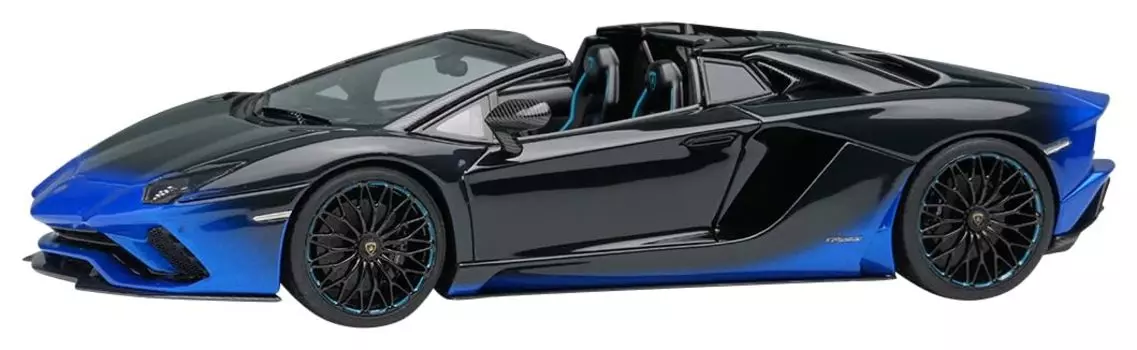 EIDOLON Scale Lamborghini Aventador S Roadster 50th Anniversary Japan 2018 Blue Gradient Finished Model EM767A 1/43 Renaissance/Black
