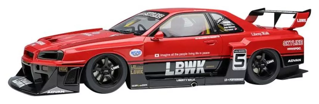 EIDOLON Super Silhouette Skyline Tokyo Auto Salon 2022 Завершенный продукт 1/18 LB-ER34
