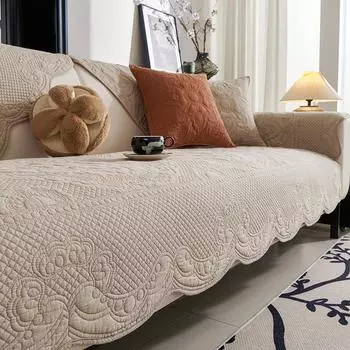 EIFLOY-Французский Ретро Хлопковый Чехол, Кресло, 3-местный, Вышитый Чехол для Дивана, L-образная Нескользящая Подушка для Дивана, Всесезонный 70x70