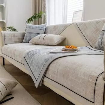 EIFLOY Однотонный чехол для дивана L-образной формы для дивана 3 2-местный Накидка Нескользящий Шенилл Клетчатый Чехол для кресла-реклайнера Защита мебели Домашний декор 70x70