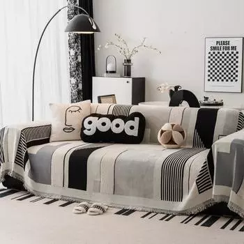 EIFLOY Полосатый шенилловый бархатный диван-полотенце Универсальный чехол для дивана и стула Покрывало для мебели Защитное покрытие для всех сезонов Пылезащитное 180x130