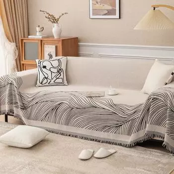 EIFLOY Полосатый шенилловый диван-полотенце с кушеткой 1, 2, 3-местный чехол для дивана Универсальный чехол для мебели, кресел, цельный мягкий чехол 180x130
