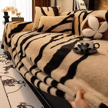 EIFLOY-Rabbit Plush Couch Cover, Non Slip Towel Blanket, Soft Sofa Slip Covers, Universal One Piece Furniture Protector, Winter 180x130