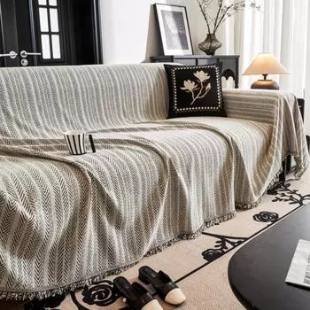 Чехол для дивана-полотенца из шенилла EIFLOY-Stripe, одеяло, 2, 3, 4 места, универсальный чехол для кресла-реклайнера, защита от царапин кошек 180x130