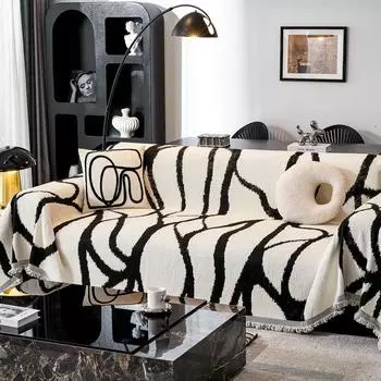 Чехол на диван EIFLOY-Stripe Plush, бархат, полотенце, покрывало, 2-местный, защита мебели для стульев и домашних животных, защита от царапин от кошек 180x130