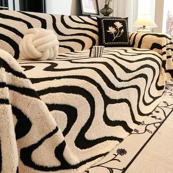 EIFLOY-Stripe Мягкий диван-полотенце, 3,4-местный, нескользящий, толстый чехол для дивана, защитное покрытие для мебели для кошек, мягкий 180x130