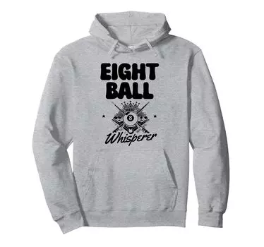 Eight Ball Whisperer Billiard Cue Pool Snooker Hoodie серый