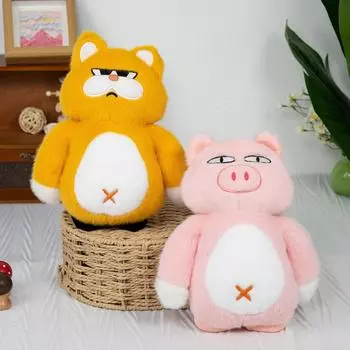 Eight-inch Machine-grabbing Doll Cartoon Piggy Plush Doll Push To Exchange Gifts for Boys and Girls Birthday Gifts Color mix and match