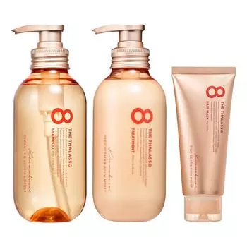 Eight Za Thalasso Osmanthus Moist Shampoo Увлажняющий уход с мини-маской для волос, лимитированная серия с ароматом османтуса и 475 мл/475 мл/80 г