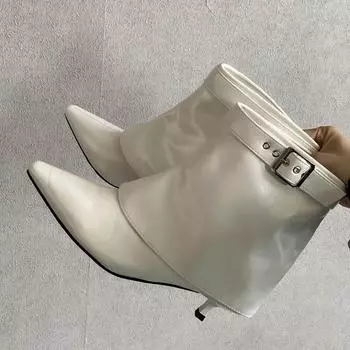 Eilyken Design Style Belt Buckle Women Ankle Boots Fashion Pointed Toe Thin Low Heels Shoes Autumn Winter Short Booties