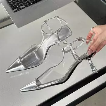 Eilyken/дизайнерские прозрачные женские туфли-лодочки, пикантные элегантные платья с острым носком на тонком каблуке, женская обувь с ремешком и пряжкой